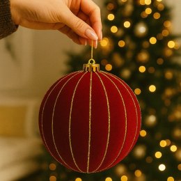 Weihnachtsdekoration, bordeauxrote Samtkugel, XXL, 2 Stück. WOZ57