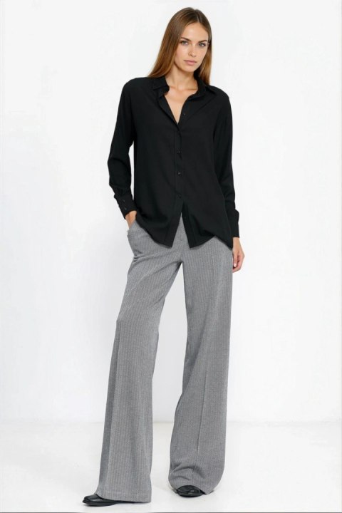 Czarna wiskozowa koszula K94 Black - Nife - 42