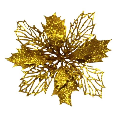 Gwiazda betlejemska złota brokatowa ozdoba świąteczna 16cm