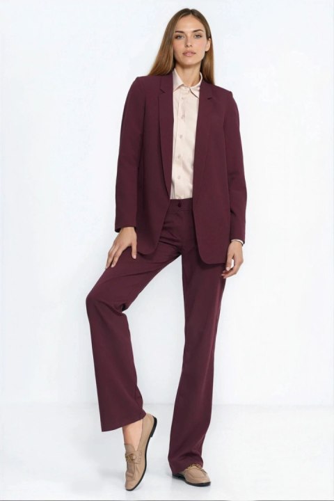 Klasyczna niezapinana bordowa marynarka Z89 Bordo - Nife - 40