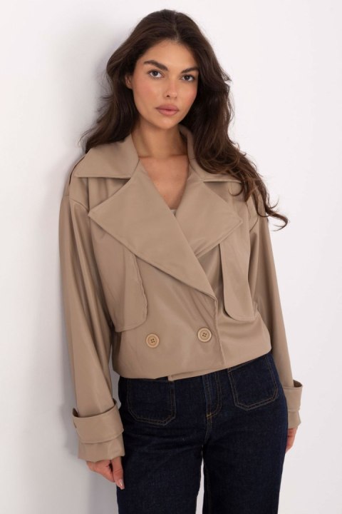 Płaszcz Damski Model IT-KR-FL9558.60 Beige - Rue Paris - uniwersalny