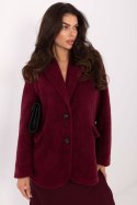Płaszcz Damski Model IT-PL-FL7696.16 Bordo - Rue Paris - uniwersalny