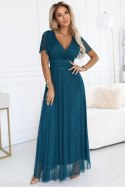 Sukienka Model Melania 635-1 Bottle Green Brokat - Numoco - uniwersalny