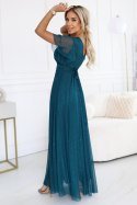 Sukienka Model Melania 635-1 Bottle Green Brokat - Numoco - uniwersalny