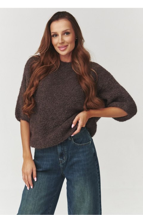 Sweter Damski Model C8 Czekolada - Makadamia - uniwersalny