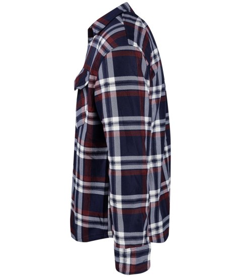 Ciepła męska koszula w kratę z ociepleniem zapinana na guziki klasyka (Czerwony || Wielokolorowy || Niebieski)