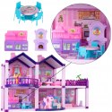Domek dla lalek różowy duży piętrowy z mebelkami kucyki koniki dla dzieci
