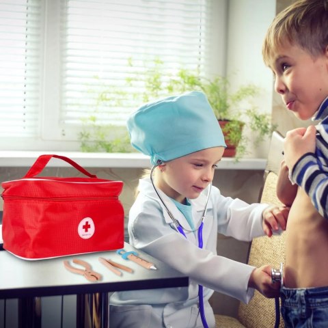 Drewniany zestaw lekarza i dentysty w walizce 2 króliczki dla dzieci duży