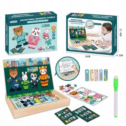 Edukacyjne Puzzle Magnetyczne Rodzinka - Kreatywna Zabawa
