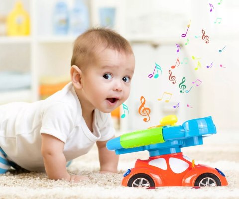 Interaktywna kierownica edukacyjna dla dzieci auto światło projektor