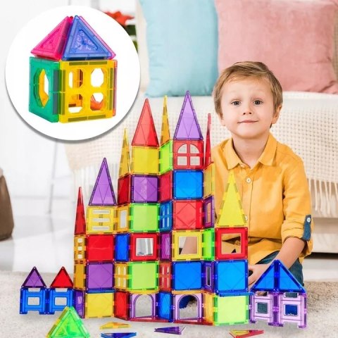Klocki magnetyczne 3D edukacyjne konstrukcje 45el. układanka dla dzieci