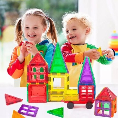 Klocki magnetyczne 3D edukacyjne konstrukcje 45el. układanka dla dzieci
