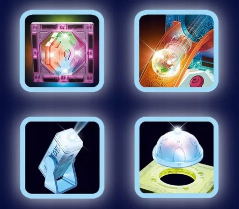 Klocki magnetyczne świecące tor kulkowy edukacyjny zestaw 75 elementów