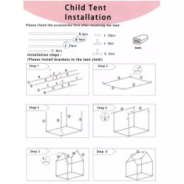 Namiot domek dla dziewczynki | Podłoga dwa okna, przytulny kącik zabaw
