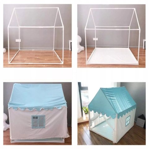 Namiot domek dla dziewczynki | Podłoga dwa okna, przytulny kącik zabaw