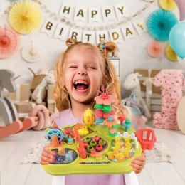 Stolik edukacyjny Montessori interaktywny młoteczek wędka marchewki rybki