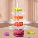 Tęczowa wieża sensoryczna 6 krążków - kreatywna piramidka edukacyjna