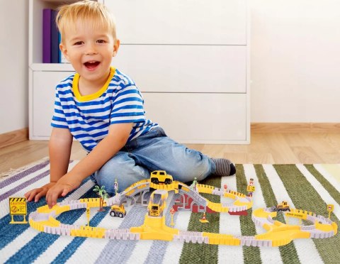 Tor samochodowy Budowlany 255 el. - auta pojazdy budowy zestaw dla dzieci