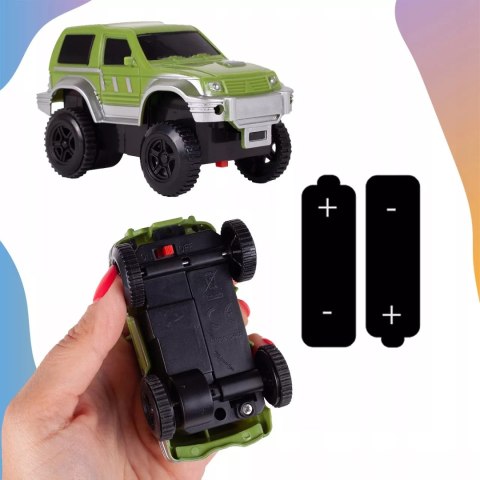 Tor samochodowy dla dzieci Dino Park wyścigowy zestaw 240 el dinozaury