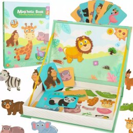 Układanka magnetyczna Montessori zwierzęta puzzle edukacyjne 47 magnesów