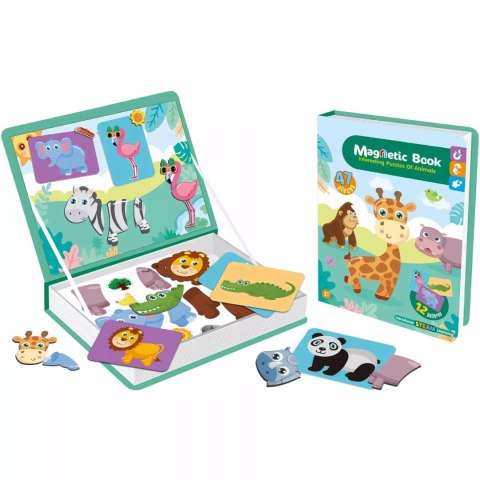 Układanka magnetyczna Montessori zwierzęta puzzle edukacyjne 47 magnesów