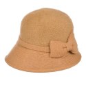 Kapelusz damski cloche z kokardą (Beżowy)