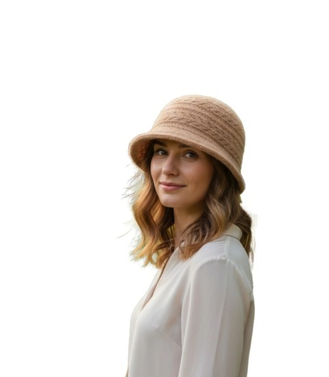 Kapelusz damski pleciony (Beżowy)