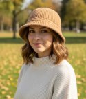 Kapelusz damski pleciony (Beżowy)