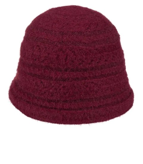 Kapelusz damski pleciony (Bordowy)