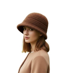 Kapelusz damski pleciony (Brązowy)