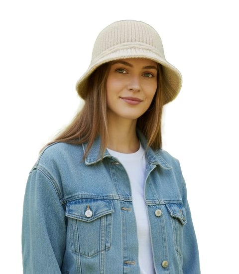 Kapelusz damski pleciony (Ecru)