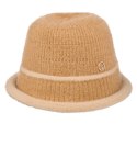 Kapelusz damski z naszywką dwukolorowy (Brązowy || Beżowy)