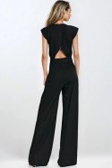 Kombinezon z rayonu z nogawkami palazzo KM42 Black - Nife - 40