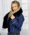 Kurtka jeansowa z kożuszkiem DENIM DIVA (Niebieski)