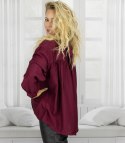 Luźna koszula z kokardą na plecach dłuższy tył LILIANA (Bordowy)