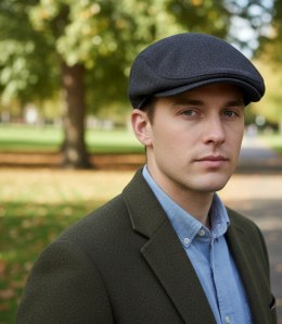 Stylowy elegancki kaszkiet męski uniwersalny (Szary)