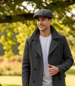 Stylowy elegancki kaszkiet męski uniwersalny (Szary)