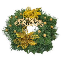 Wianek świąteczny Wesołych Świąt stroik na drzwi stół dekoracja handmade