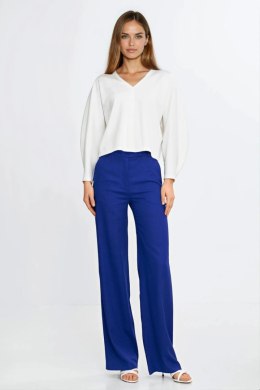 Bluzka oversize z balonowymi rękawami B214 Ecru - Nife - 36/38