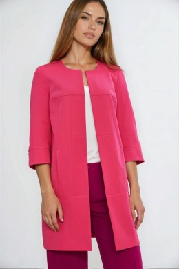Dłuższa marynarka z przeszyciami z rękawem 3/4 Z92 Pink - Nife - 36