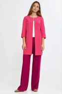 Dłuższa marynarka z przeszyciami z rękawem 3/4 Z92 Pink - Nife - 36