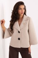 Płaszcz Damski Model IT-KR-FL8159.24 Beige - Rue Paris - uniwersalny