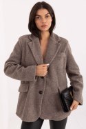 Płaszcz Damski Model IT-PL-FL7696.16 Dark Beige - Rue Paris - uniwersalny