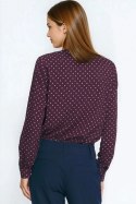 Wiskozowa koszula w groszki K91 Bordo - Nife - 36