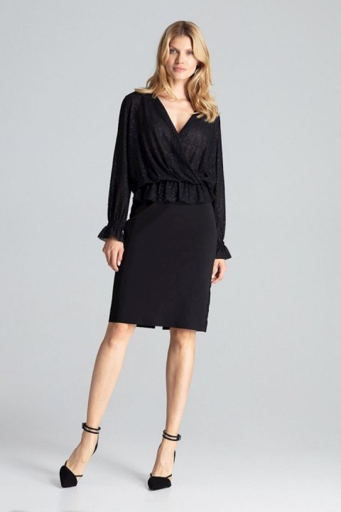 Bluzka Model M690 Black - Figl - XL Bluzka Model M690 Black - Figl - XL