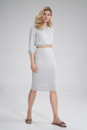 Bluzka Model M781 Grey Melange - Figl - S/M Bluzka Model M781 Grey Melange - Figl - S/M