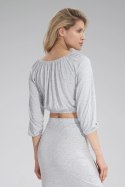 Bluzka Model M781 Grey Melange - Figl - S/M Bluzka Model M781 Grey Melange - Figl - S/M