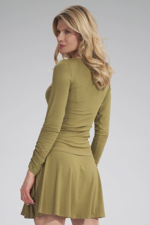 Bluzka Model M788 Light Olive - Figl - S Bluzka Model M788 Light Olive - Figl - S