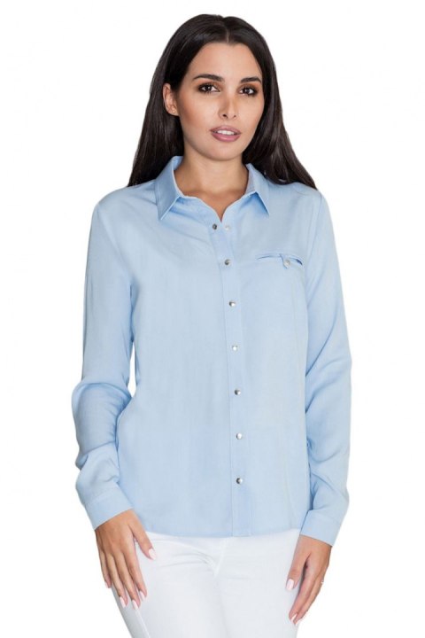 Koszula Damska Model M581 Sky Blue - Figl - L Koszula Damska Model M581 Sky Blue - Figl - L