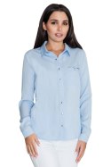 Koszula Damska Model M581 Sky Blue - Figl - XL Koszula Damska Model M581 Sky Blue - Figl - XL